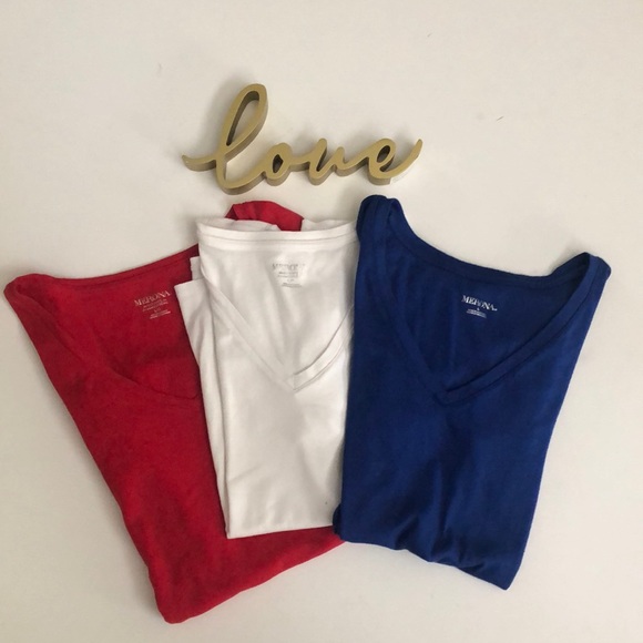 Merona Set Of (3) V-Neck Tee Shirts
